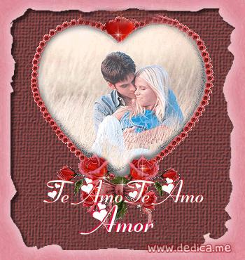 Vista previa dedicatoria de Pareja con marco de Corazón