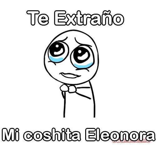 Te extraño Mi coshita Eleonora