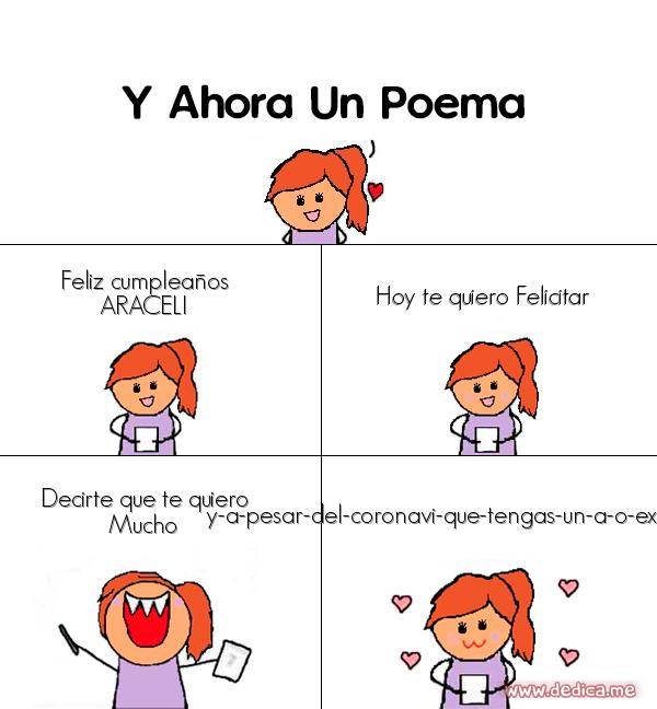 Y ahora Un Poema Feliz cumpleanos araceli