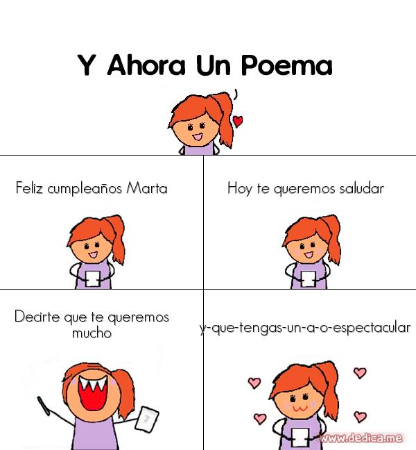 Y ahora Un Poema Feliz cumpleanos marta