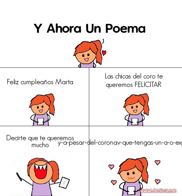 Y ahora Un Poema Feliz cumpleanos marta