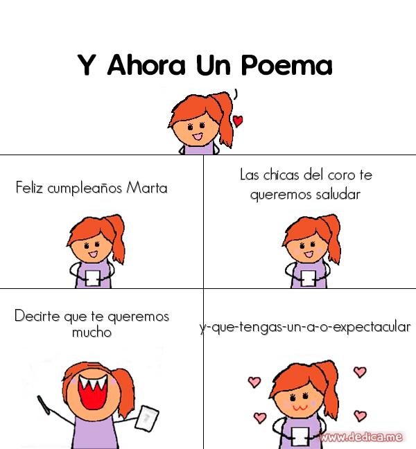 Y ahora Un Poema Feliz cumpleanos marta