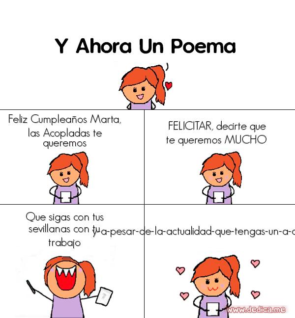 Y ahora Un Poema Feliz cumpleanos marta las acopladas te queremos