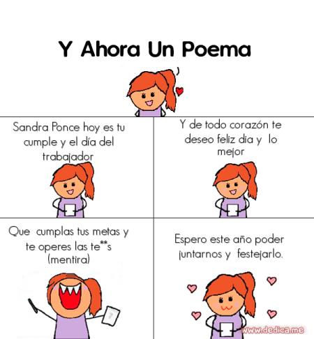 Sandra Ponce hoy es tu cumple y el día del trabajador