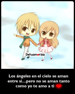 Los Ángeles en el cielo se aman entre...