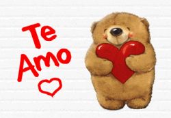 Te Amo. Osito con corazón, gif