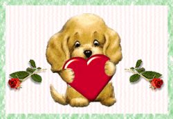 Te Amo, perrito con corazón, gif