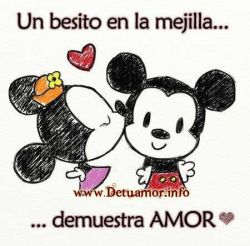 Un besito en la mejilla demuestra amor ♥