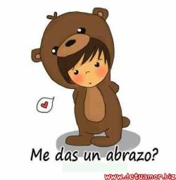 ¿Me das un abrazo?