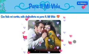 Vista previa de una página de las dedicatorias personalizadas