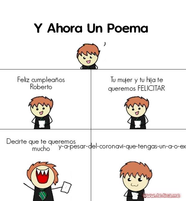 Y ahora Un Poema Feliz cumpleaños Roberto