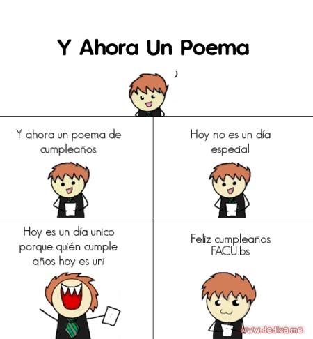 Y ahora un poema de cumpleaños